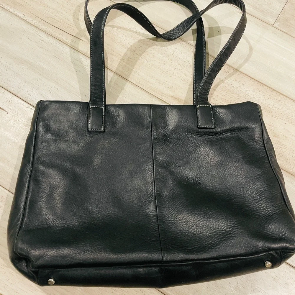 Vintage black Perlina New York tote bag/shoulder bag. - Picture 2 of 4